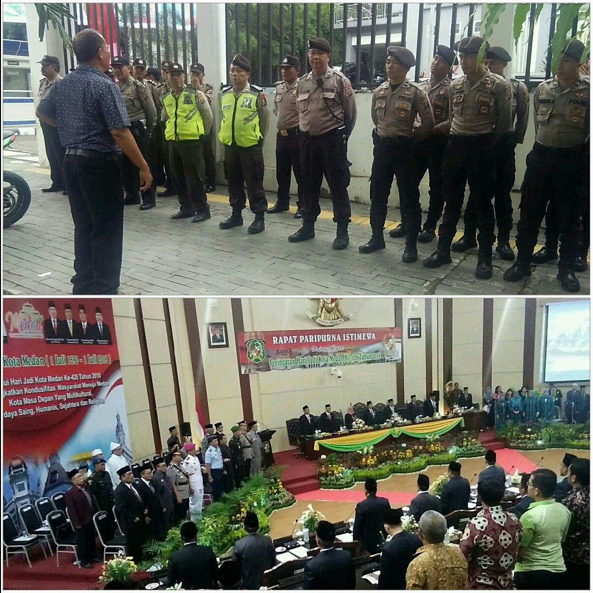 Polsek Medan Baru Pimpin PAM Paripurna DPRD Kota Medan Sambut HUT Kota Medan