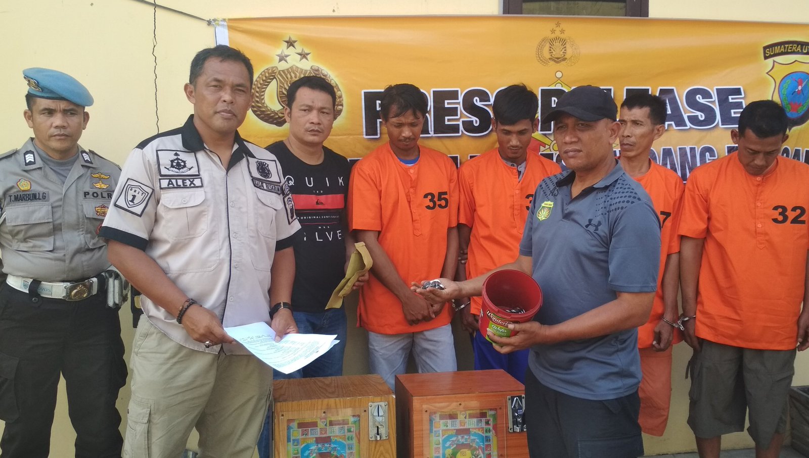 Tim Scorpion Polres Sergai Amankan 4 Pelaku Judi Jackpot