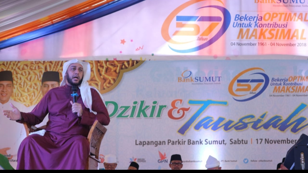 Tausiyah menyambut HUT Ke 57 Bank Sumut SYECH ALI JABER ingatkan umat untuk meneladani Rasulullah SAW