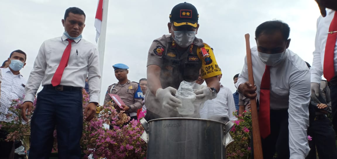 Polres Asahan Musnahkan Sabu Seberat 16 Kg