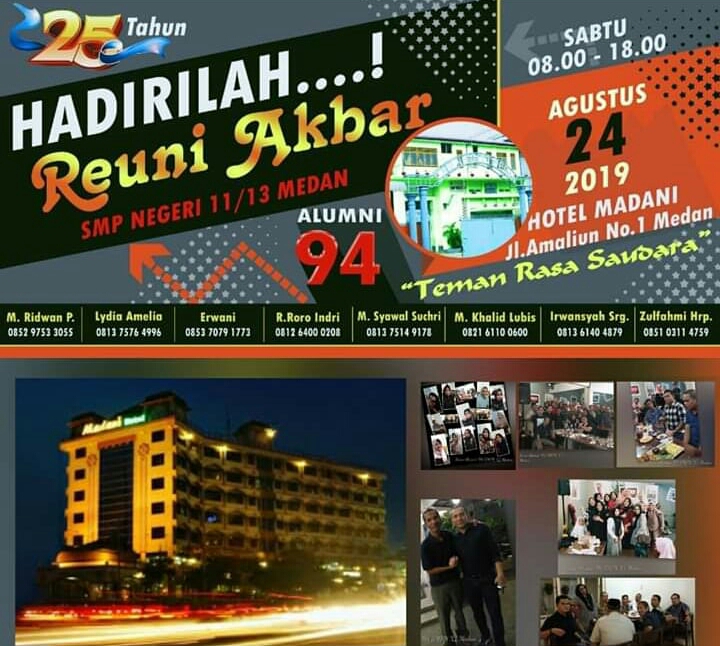 Reuni Akbar Alumni SMPN 11 Medan, Tingkatkan Tali Silaturrahmi