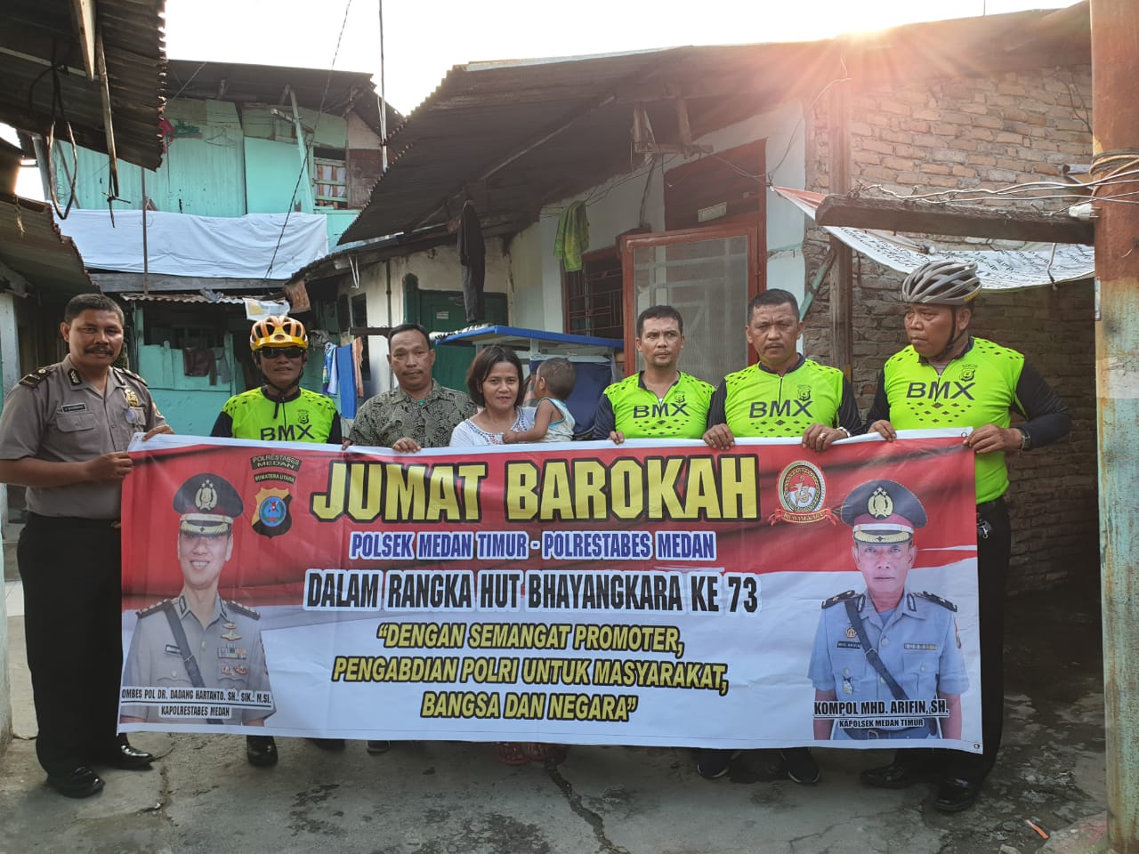 Jelang HUT Bhyangkara ke 73, Polsek Medan Timur Santuni Warga Kurang Mampu