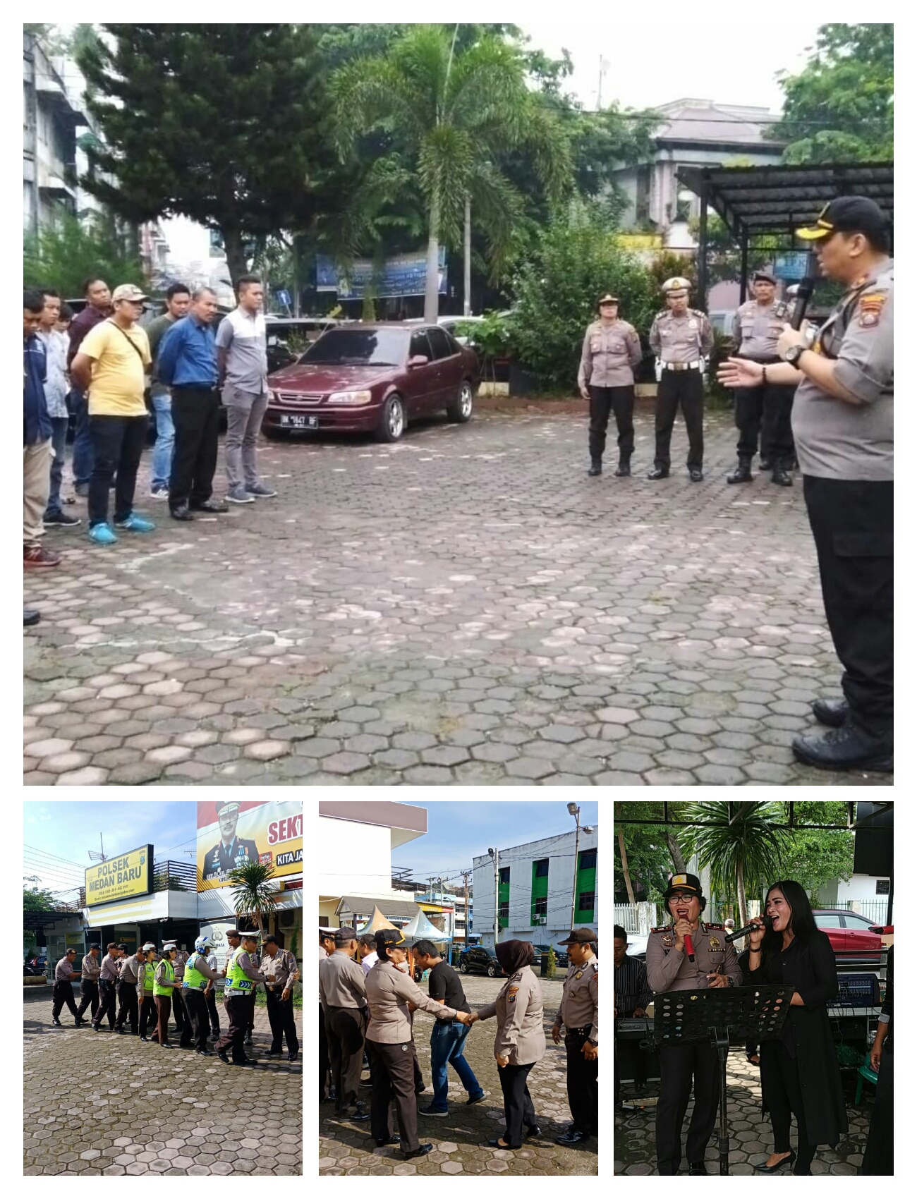 Kompol Martuasah Pimpin Apel Pagi dan Halal Bihalal Personel Polsek Medan Baru