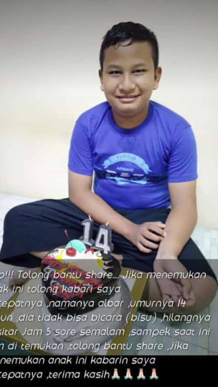 Albar Lubis Anak Tuna Runggu Hilang, Kalau Ketemu Hub Hp : 082363116425