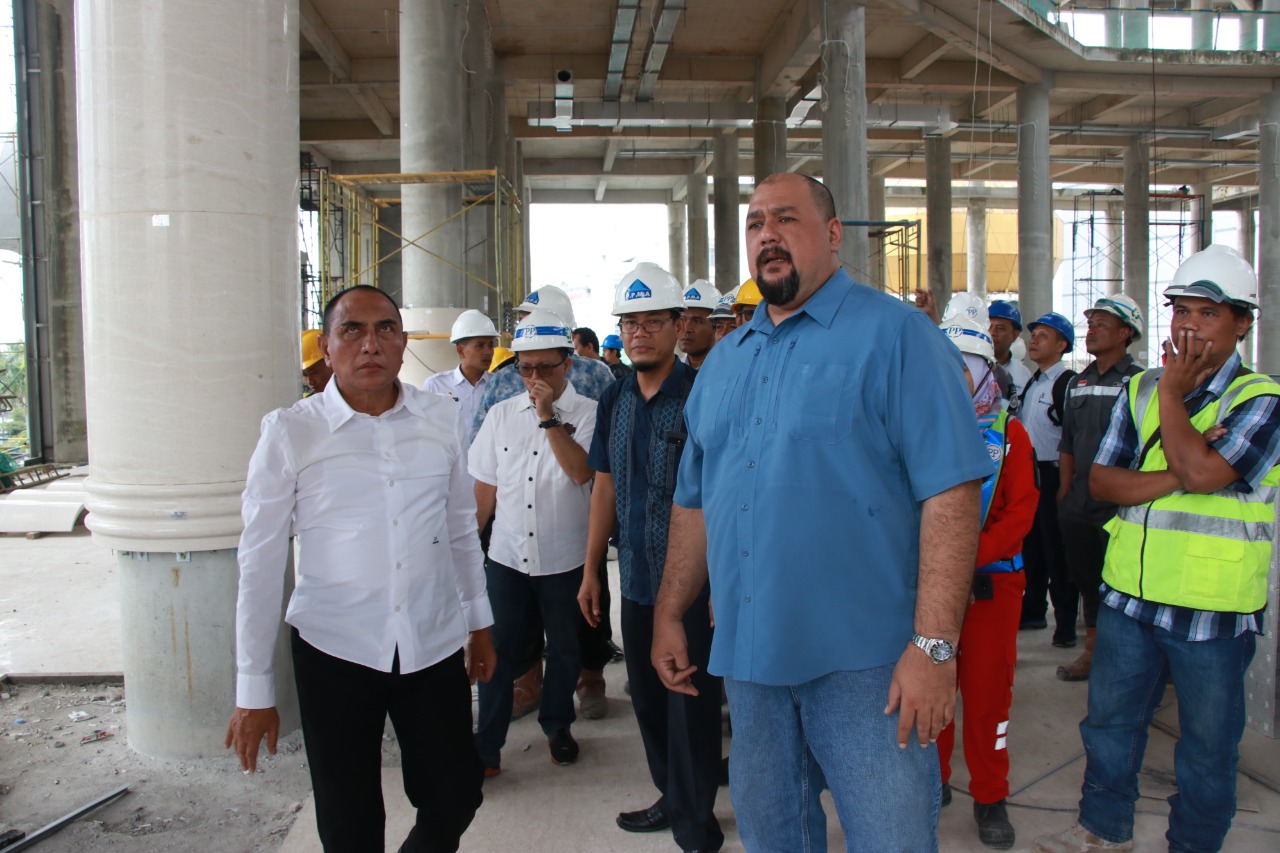 Gubernur Edy Tinjau Pembangunan Masjid Agung,  Difungsikan Mulai Bulan Ramadhan