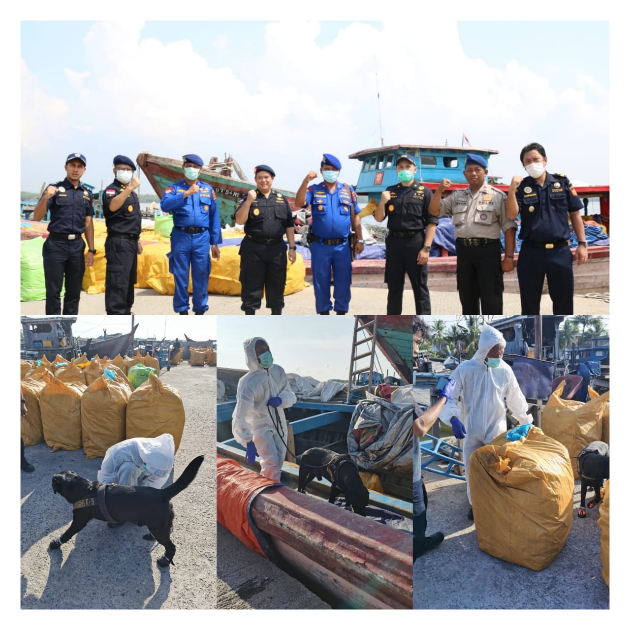Antisipasi Corona, Patroli Gabungan BC dan POLAIRUD Amankan Ratusan Bal Pakaian Bekas*