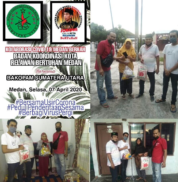 Kolaborasi Covid 19 Medan Berkah, Relawan Bertuhan- Bakopam Berbagi Dengan Masyarakat