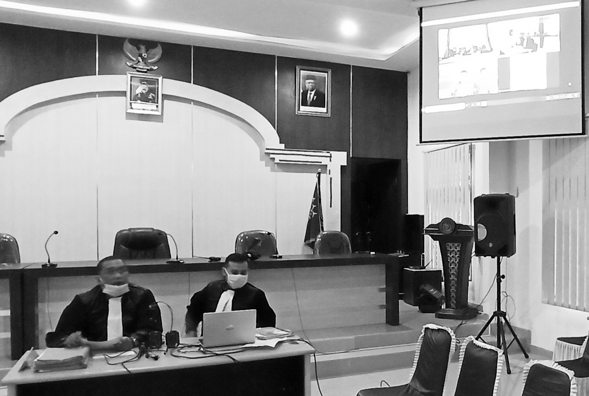 Perdana, Kejari Sergai Lakukan Sidang Perkara Pidana Secara Online