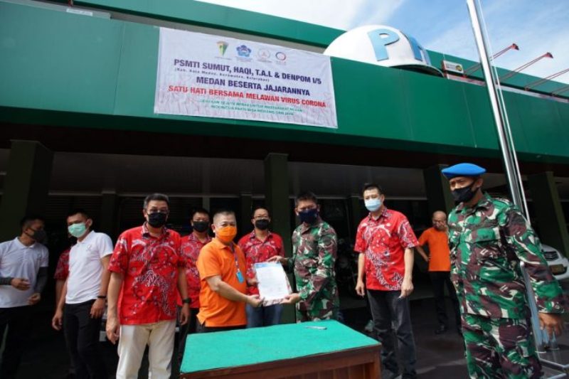 Ditengah Covid-19, Denpom I/5 Medan Salurkan 7,5 Ton Beras