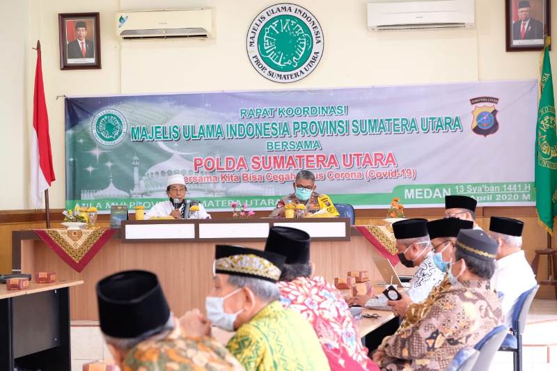 Kapolda Sumut Bersama MUI Sumut Gelar Rakor - Tema “Bersama Kita Bisa Cegah Virus Corona/Covid-19”