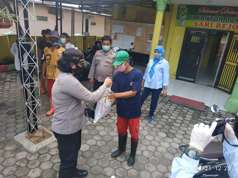 Polsek Medan Baru Gelar Gerakan Bakti Sosial Polri Peduli Covid-19 Jelang Ramadhan 1441 H