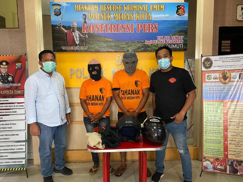 Terekam CCTV Pasutri Maling Motor Dibekuk Tekab Medan Kota