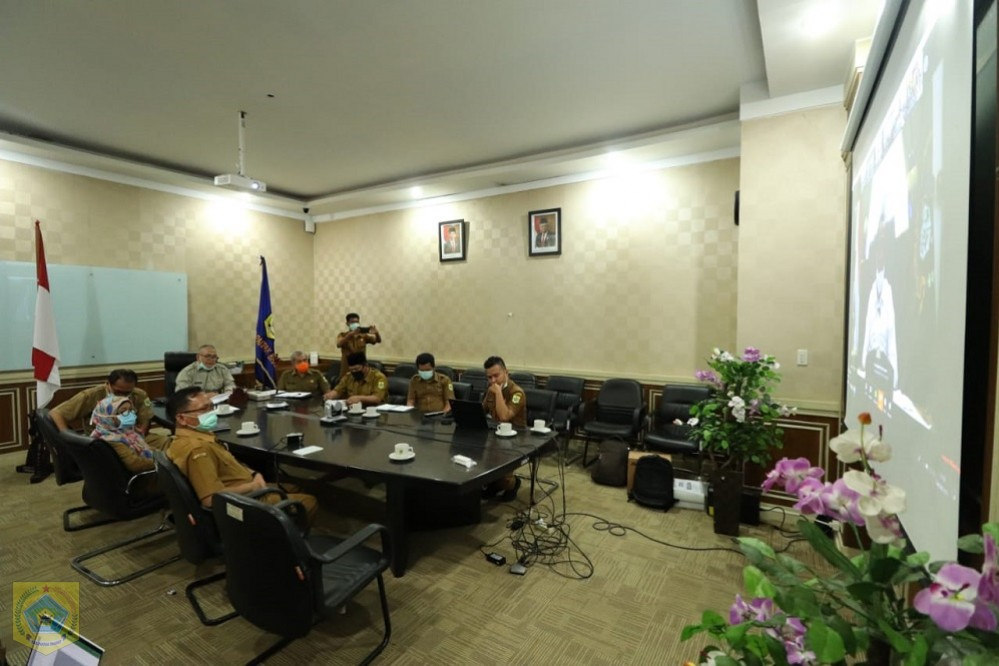 Pj.Bupati Video Conference Bersama Gubsu