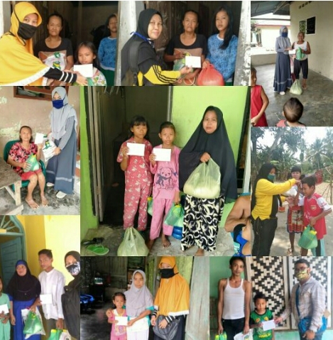 Kepala SDN 104201 Berbagi Sembako pada Kaum Dhuafa