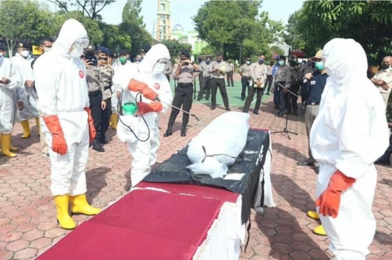 Poldasu Lakukan Simulasi Penanganan Jenazah Covid-19