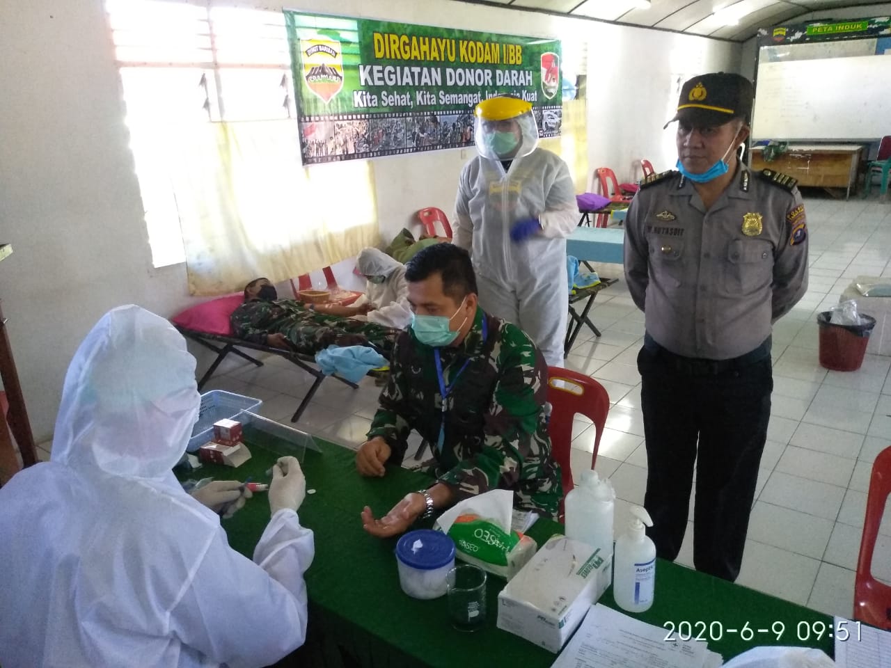 Dalam Memperingati Rangka HUT Kodam/I BB, Kodim 0205 /TK Gelar Donor Darah