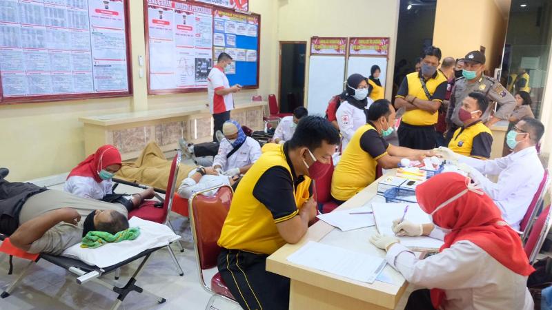 Dengan Thema : Kamtibmas Kondusif Masyarakat Semakin Produktif, Polres Tanjungbalai Bakti Kesehatan Donor Darah