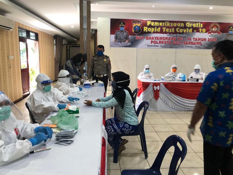 Sat Lantas Polresta Deli Serdang Lakukan Rapid Test Massal