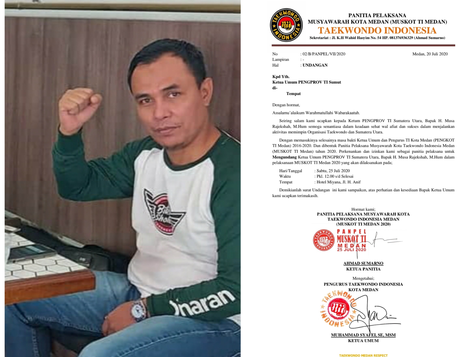 Hari ini Muskot Pengkot TI, Hamdany Siap Pimpin TI Medan, Targetkan Atlet Berprestasi