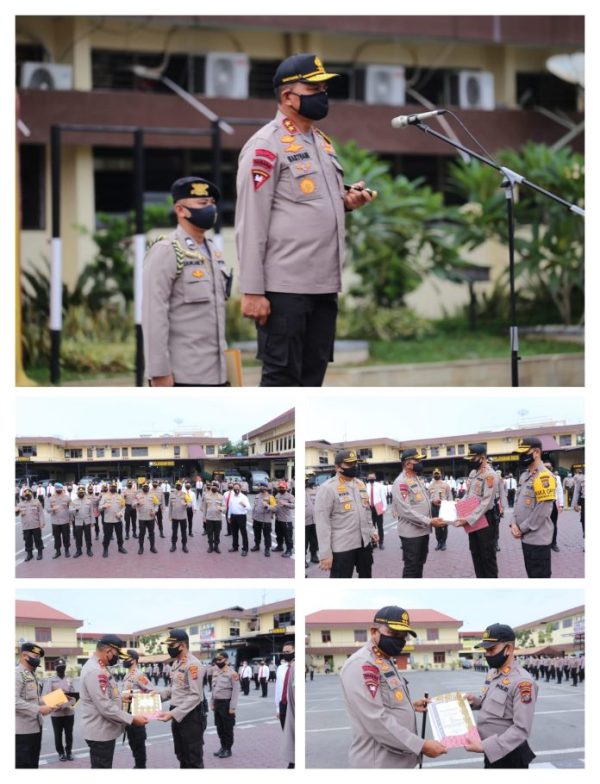 Kapolda Sumut Berikan Penghargaan Kepada 49 Personil Polrestabes Medan yang Berprestasi