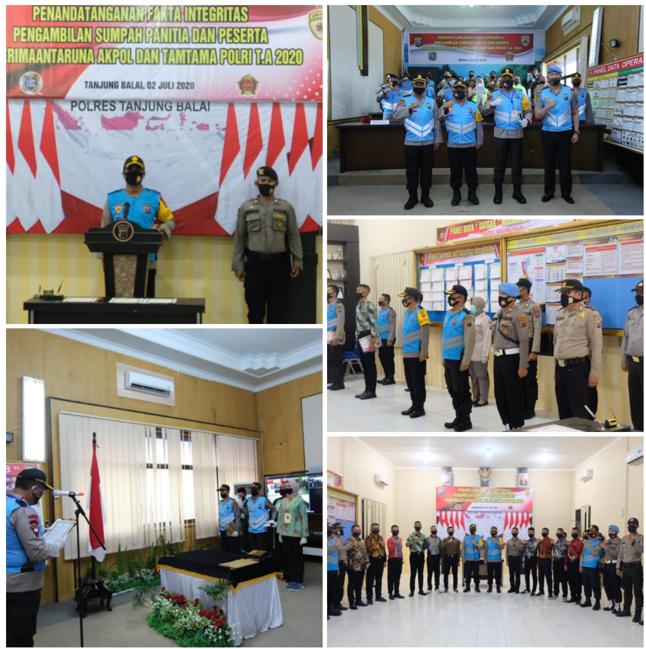 Kapolres Tanjungbalai Upacara Virtual Pengambilan Sumpah Panitia Casis