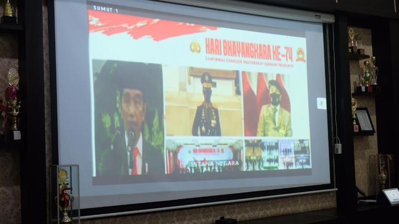 Kapolres Tanjungbalai Ikuti Upacara Virtual HUT Ke-74 Bhayangkara Tahun 2020, Usai Upacara Virtual, Polres Tanjungbalai Syukuran HUT Bhayangkara