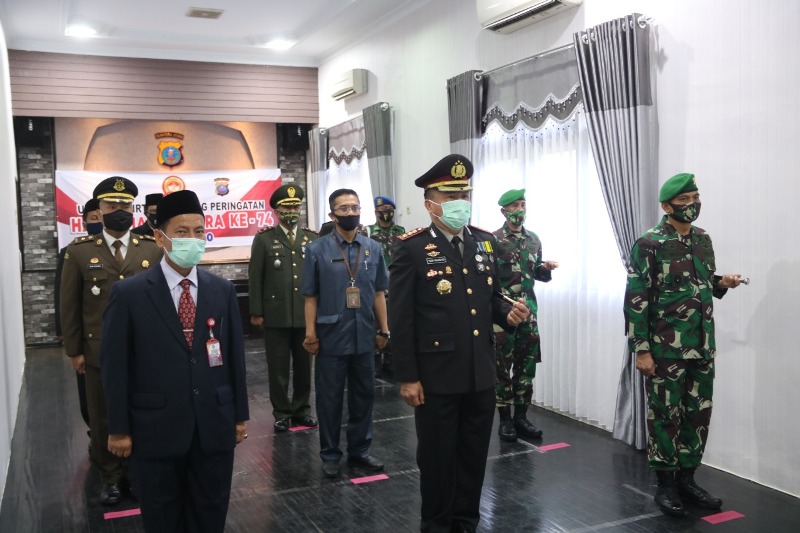 Kapolresta Deli Serdang Ikuti Virtual Upacara HUT Bhayangkara Ke-74