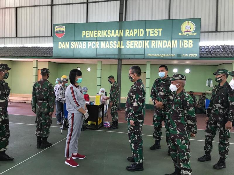 Pangdam Tinjau Pelaksanaan Rapid Test Rindam I/BB