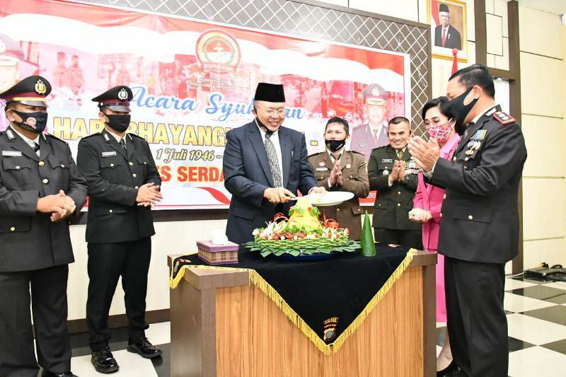 Peringati HUT Bhayangkara ke 74, Polres Sergai Gelar Syukuran Secara Sederhana
