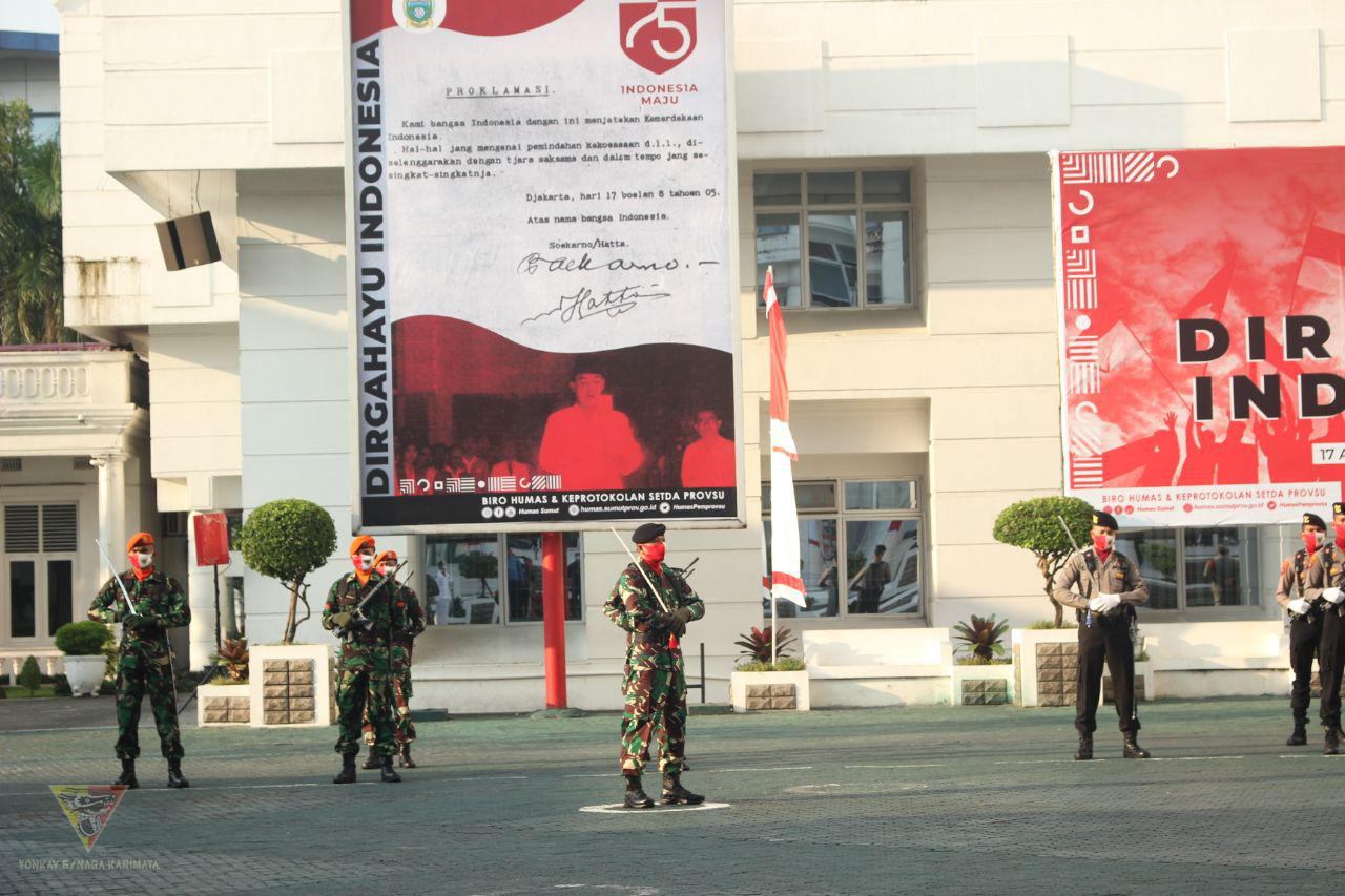 Danyonkav 6/NK Jadi Komandan Upacara pada Peringatan HUT RI ke 75 di Sumut