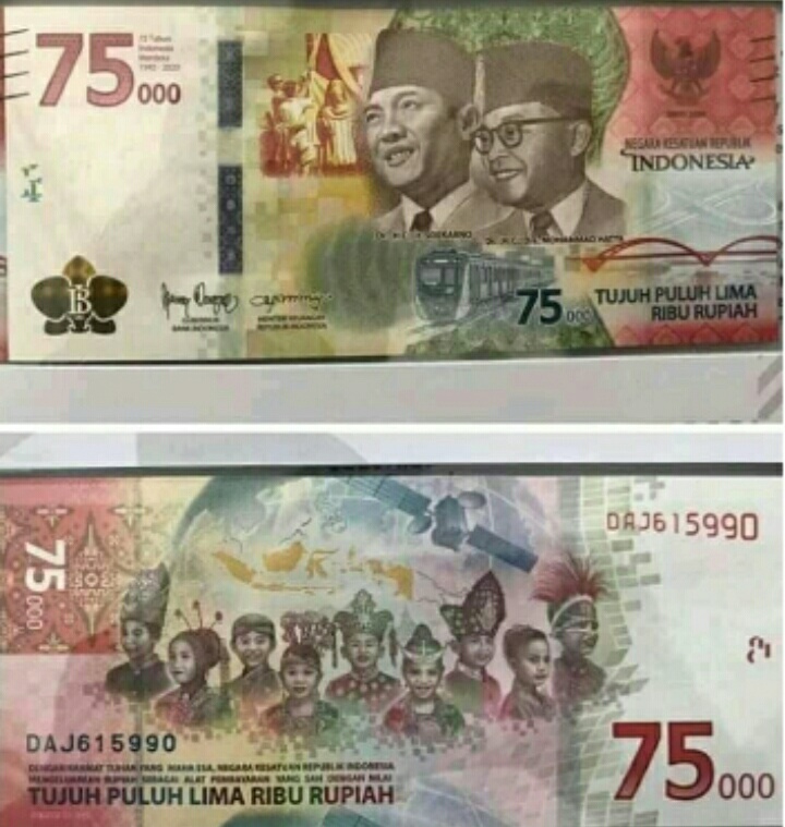 BI Keluarkan Duit Pecahan Rp75.000, Ini Dia