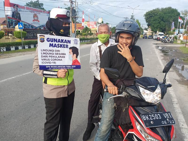Ops Patuh Toba 2020 Satlantas Polres Tanjungbalai Sosialisasi Kebiasaan Baru