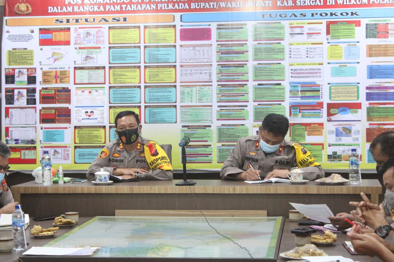 Kapolres Sergai Hadiri Video Conference Ops Aman Nusa II 