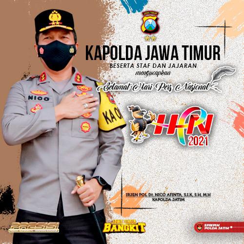 Kapolda Jatim Irjen.Pol.Dr.Nico Afinta Ucapkan Selamat Hari Pers Nasional (HPN) Tahun 2021