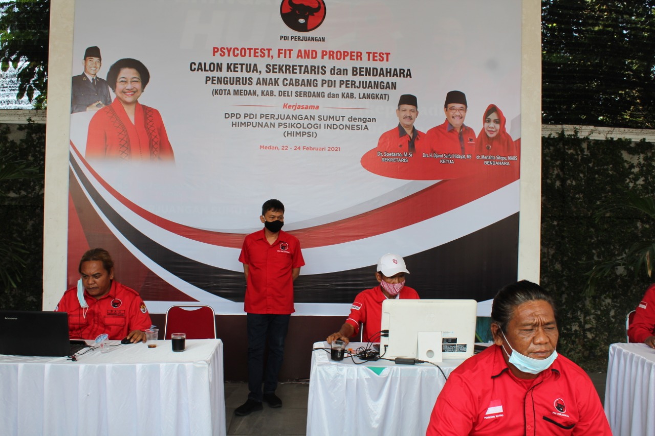 Mantap! PDI Perjuangan Sumut lakukan Psycotest dan Profer Test Untuk Calon KSB PAC Partai