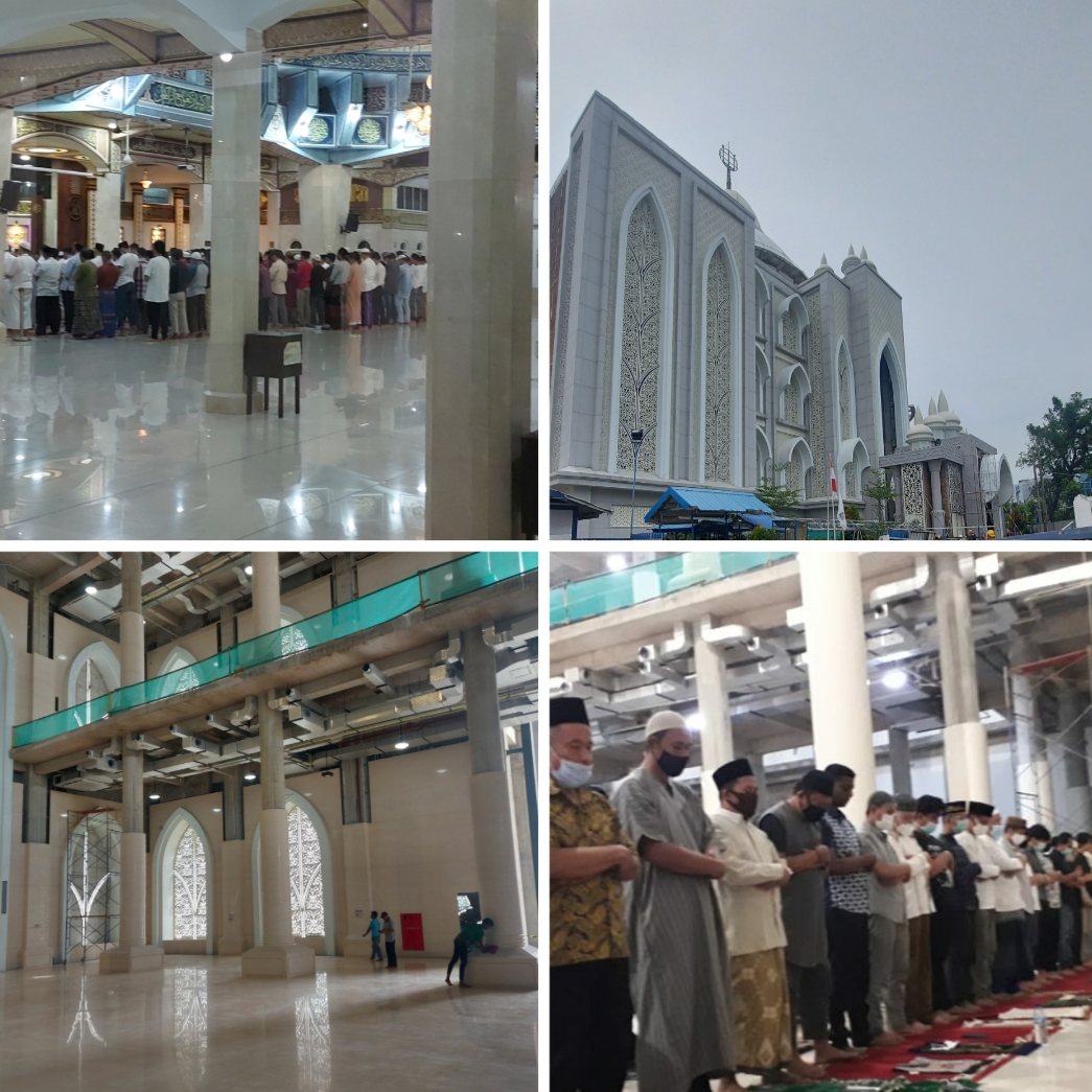 Megahnya Mesjid Agung Baru, Segera Rampung, Perdana Sholat Tarawih Malam ke-2