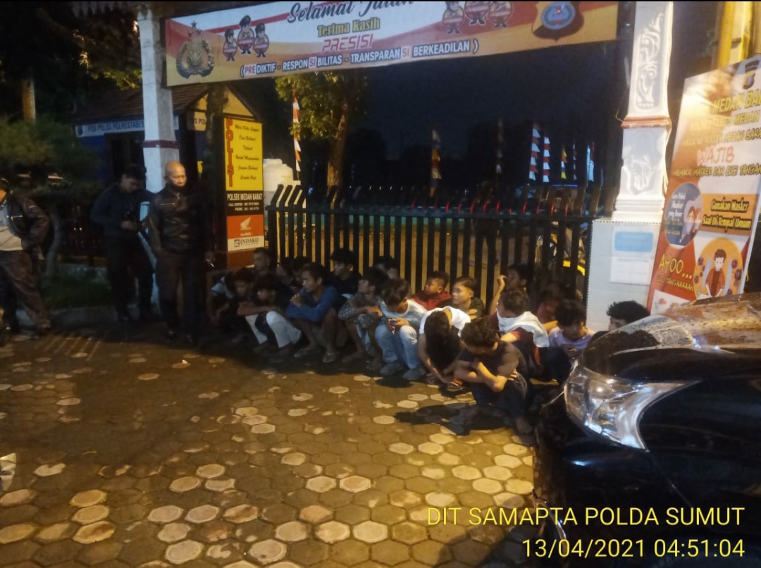 Rajawali Sabhara Polda Sumut Amankan 23 Remaja Terlibat Tawuran