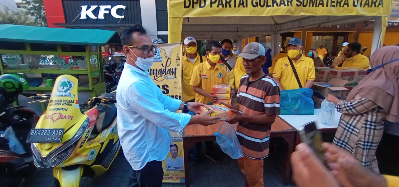 Sambut Idul Fitri, Komunitas SATU HATI Bersama Golkar Sumut Gelar Baksos dan Bagi Takjil