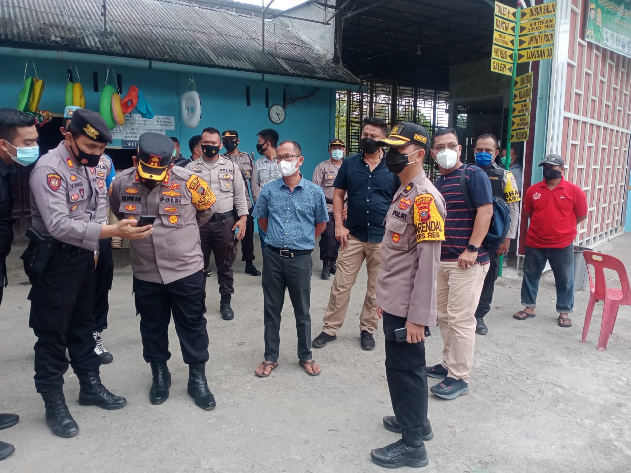 Langgar Prokes, Kolam Renang Desa Tanjung Kuba Ditutup Polres Batubara