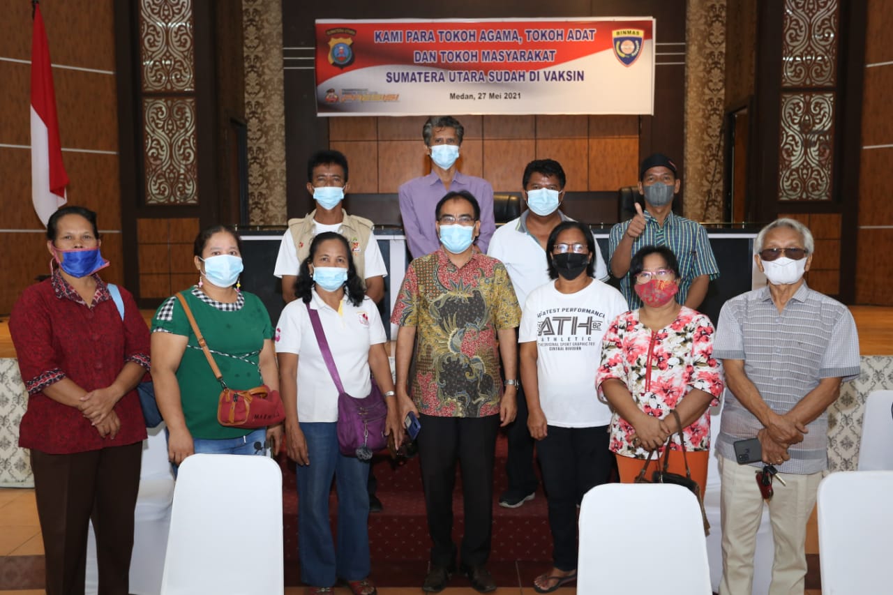 300 Tokoh Lintas Agama Mendapat Vaksin, wujud Kepedulian Polda Sumut