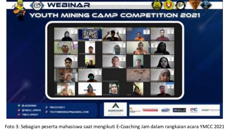 Tambang Emas Martabe Dukung YMCC 2021 UPN “Veteran” Yogyakarta Melalui E- Coaching Jam