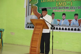Wabup HMA Yusuf Siregar Buka Latihan Manajemen Dakwah (LMD) I DPD BKPRMI Kabupaten Deli Serdang