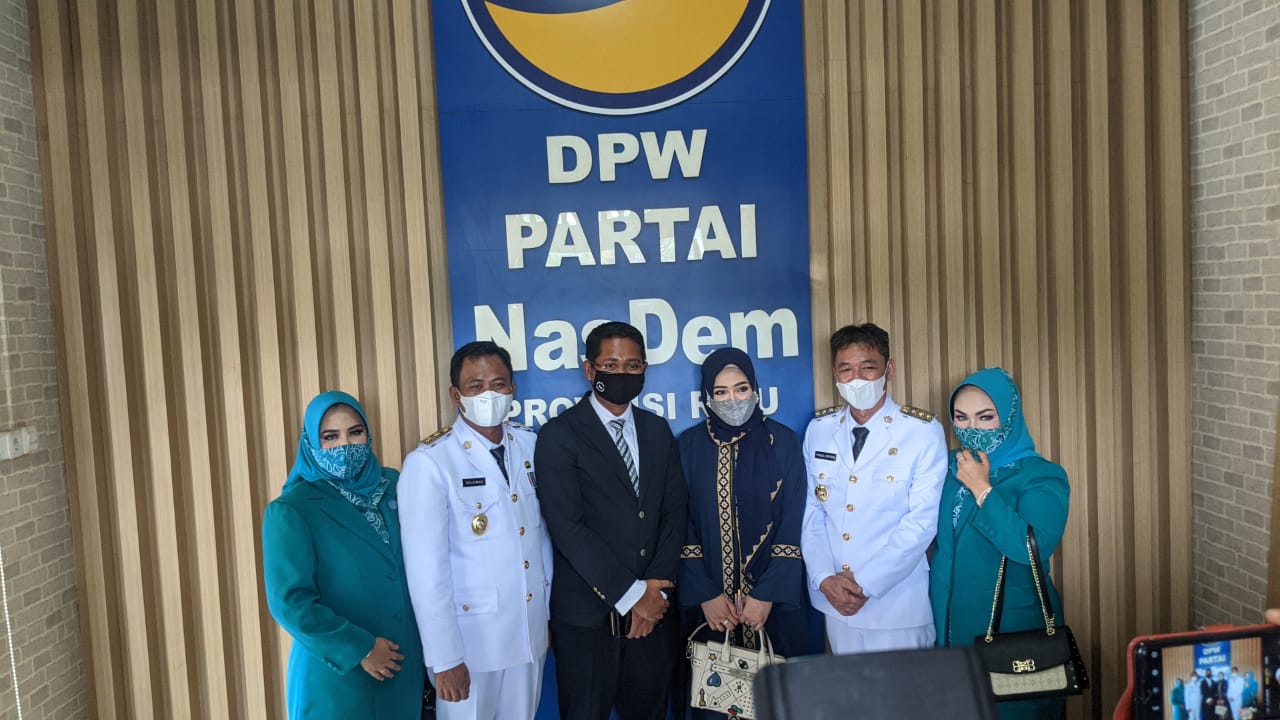 Usai Dilantik, Bupati Rohil Afrizal dan Wabup Sulaiman Silaturahmi ke DPW NasDem Riau