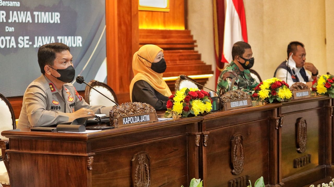 Forkopimda Evaluasi Penerapan PPKM Mikro  Jatim