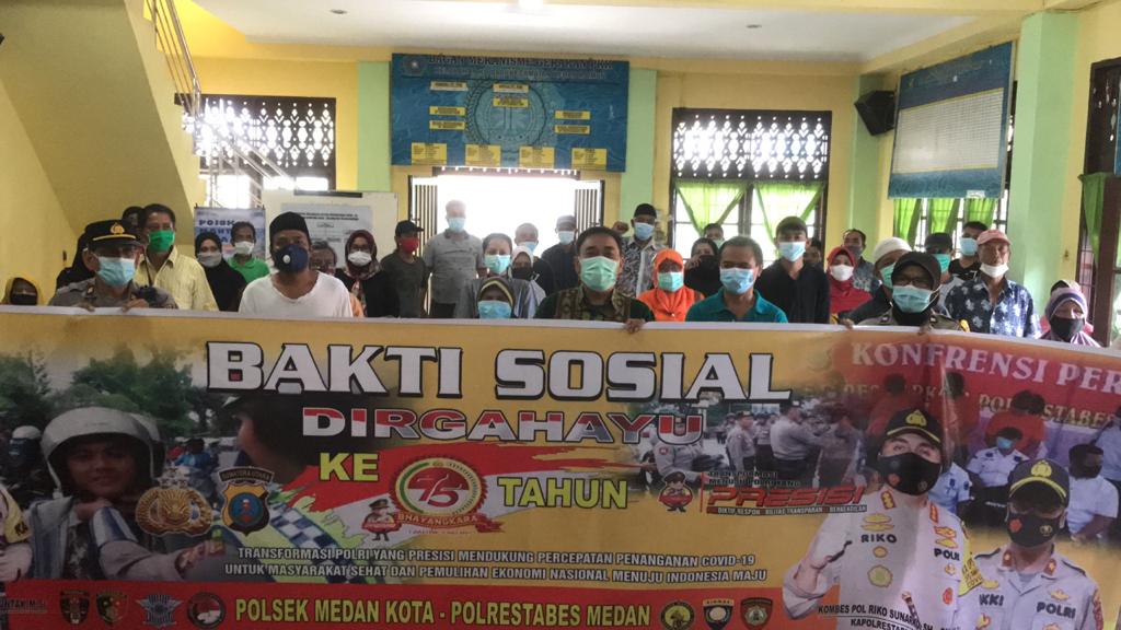 HUT BHAYANGKARA Ke-75, Polsek Medan Kota Gelar Bhakti Sosial