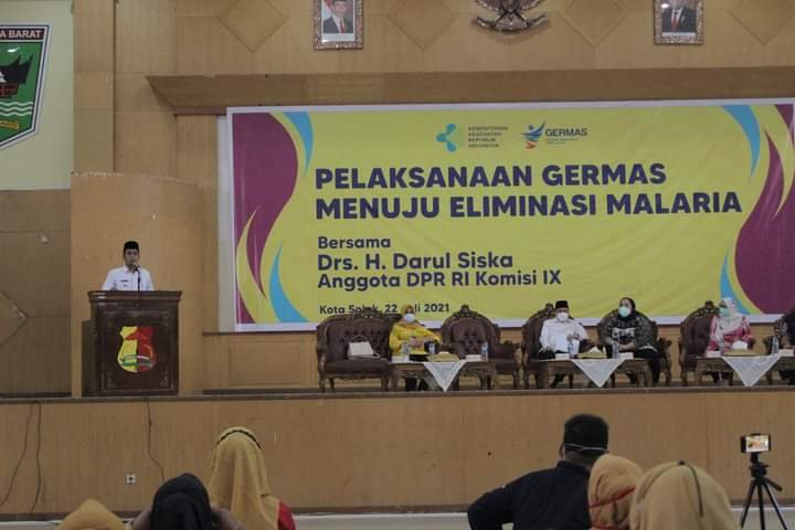 Wawako Solok Buka Sosialisasi Integrasi Pelaksanaan Germas menuju Eliminasi Malaria dan Kegiatan Vaksinasi Covid-19