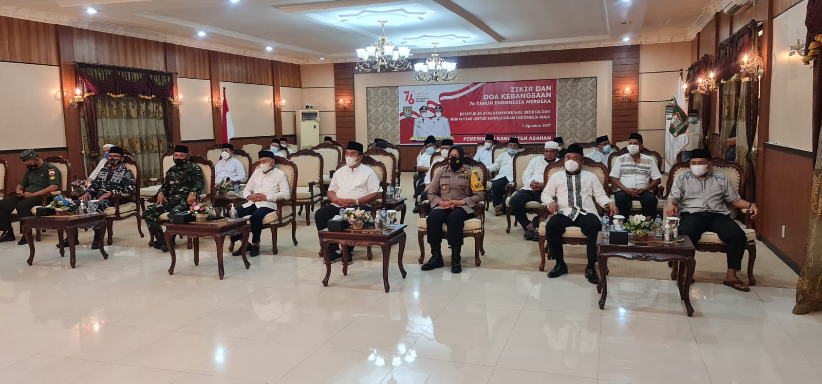 Bupati dan Forkopimda Ikuti Zikir dan Doa Kebangsaan 76 Tahun Indonesia Merdeka secara Virtual
