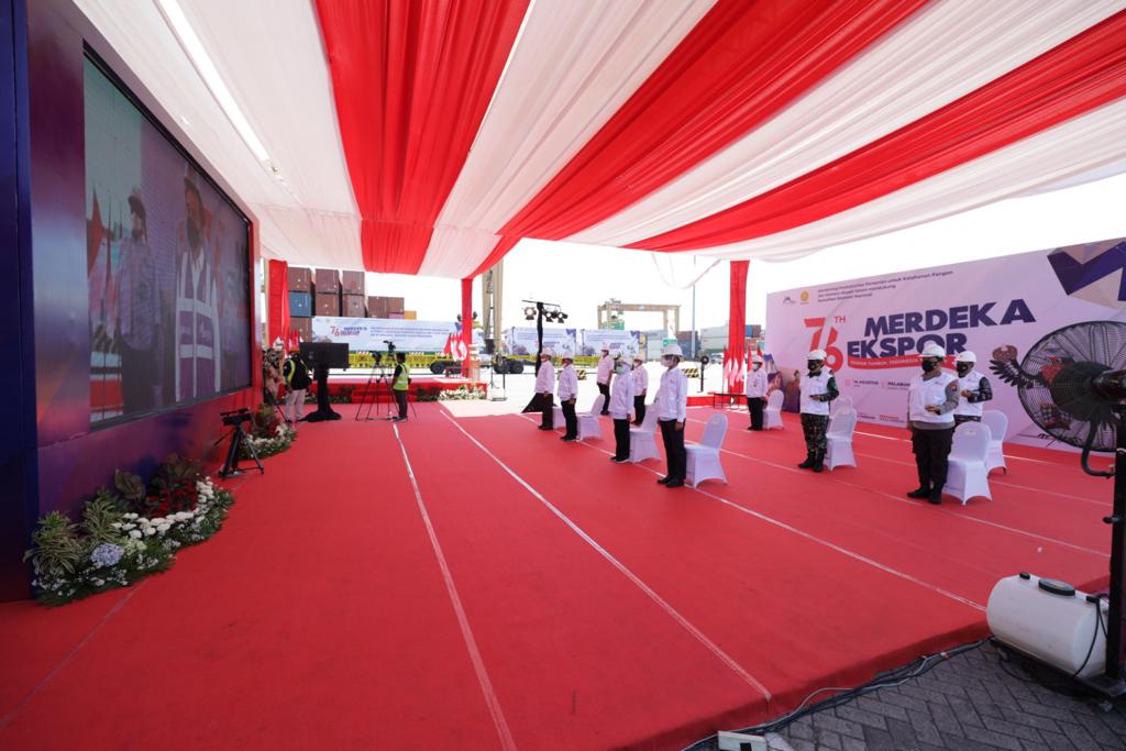 Bersama Presiden RI, Forkopimda Jatim Melaksanakan Video Virtual Ceremonial Pelepasan Ekspor Komoditas Pertanian 