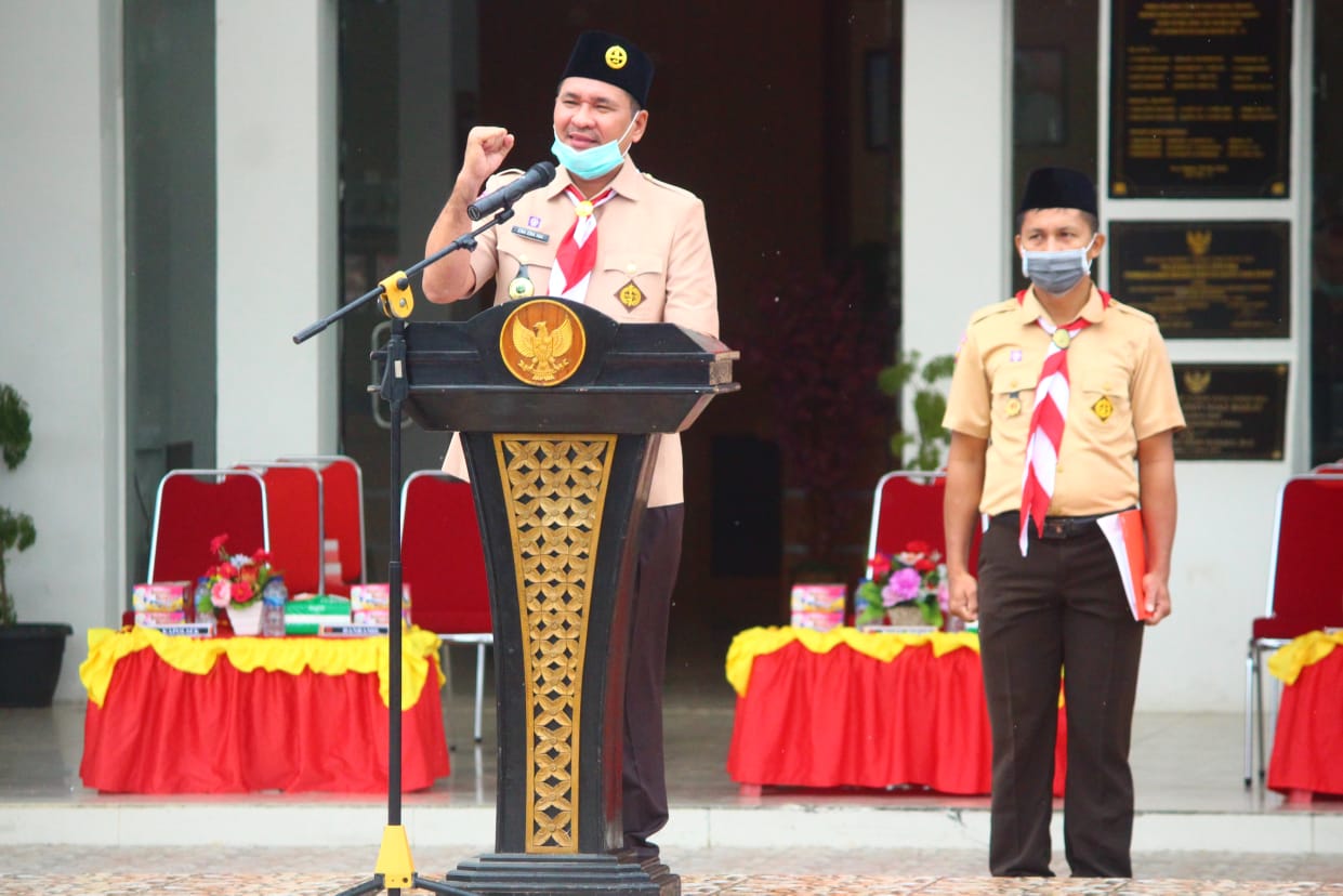 Wakil Bupati Nias Barat Pimpin Upacara Peringatan Hari Pramuka Ke - 60