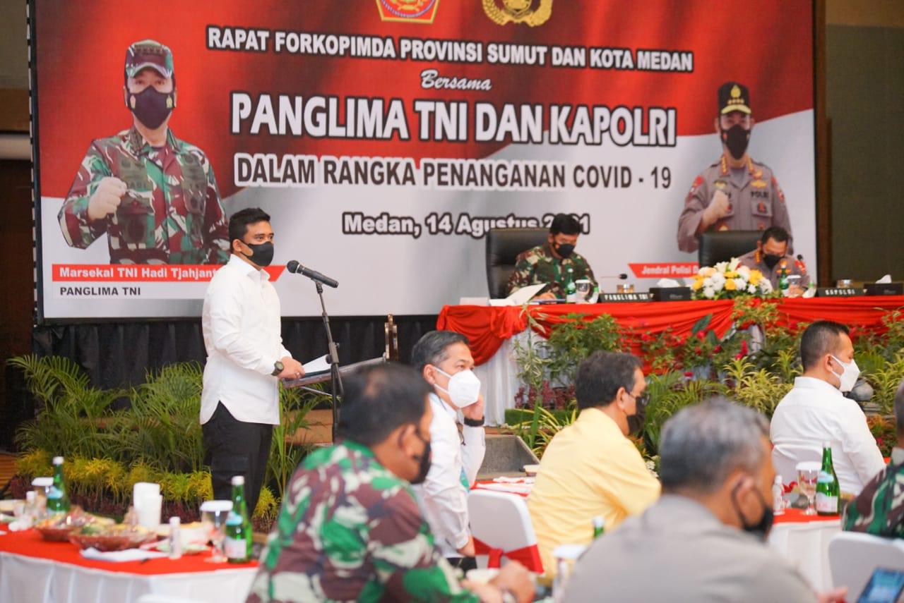 Di Hadapan Panglima TNI - Kapolri, Walikota Bobby Nasution Paparkan Strategi Penanganan Covid-19